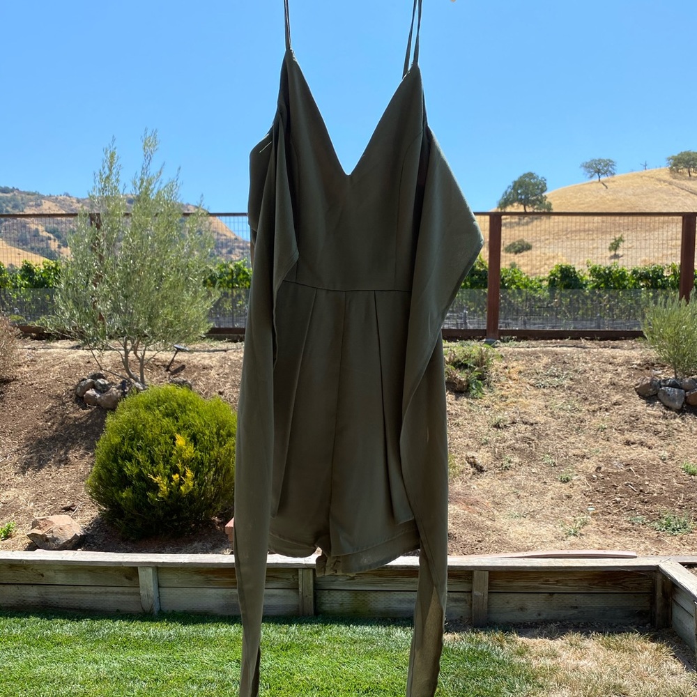 White fox boutique olive green romper